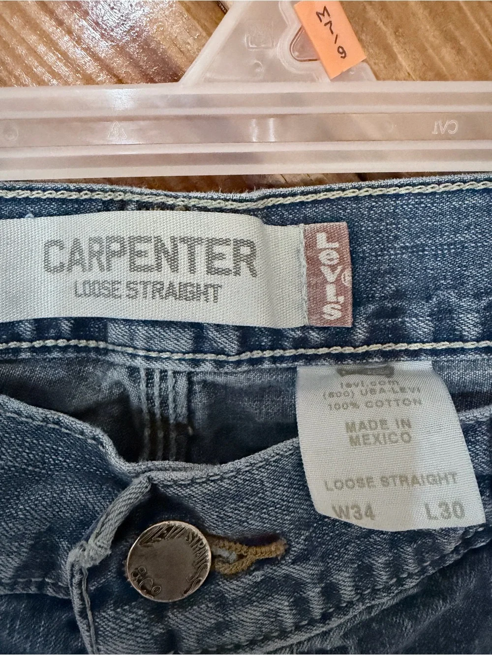 Levi's Men's Relaxed Carpenter Jeans in Medium Blue Denim
